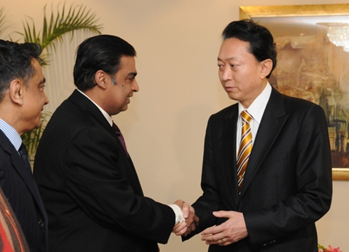 Mukesh Ambani at a diplomatic meeting